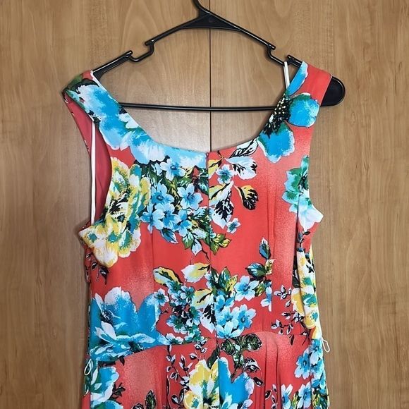 Rabbit Rabbit Rabbit Designs floral dress. Pink with blue yellow floral print - Picture 7 of 8